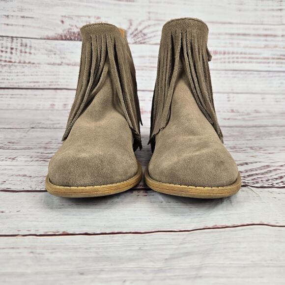 DINGO JuJu Short Zipper Booties 7M Western Fringe Suede Leather Boots Cowgirl - Picture 4 of 9